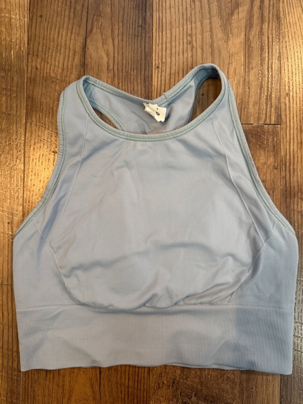 lululemon athletica Light Blue High-Neck Sports Bra